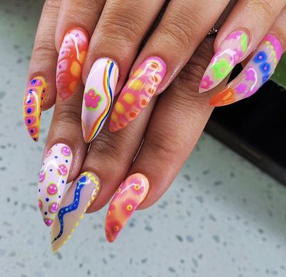 Colorful summer nail set photographed at Your Nail Salon